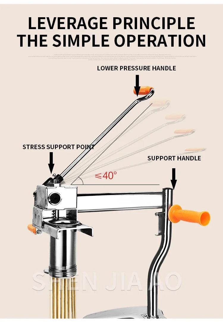 Household Manual Stainless Steel Noodle Pressing Machine Portable Two-axis Moodle Making Machine Manual Noodle Press