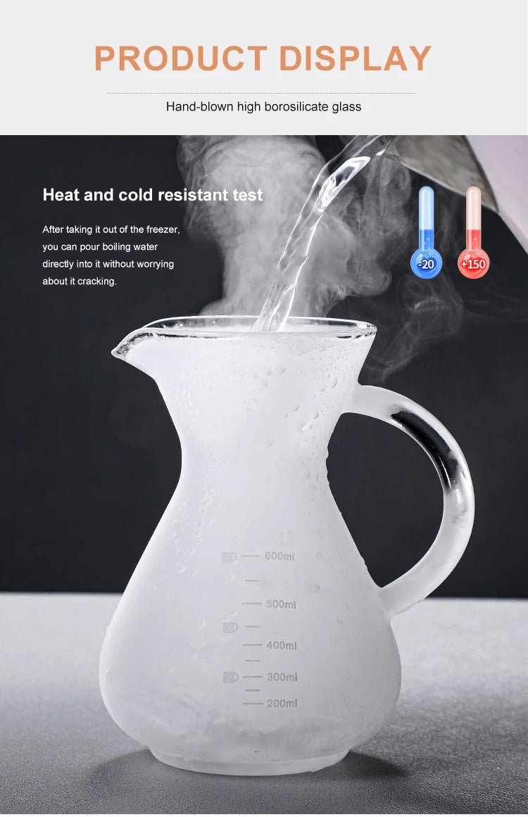 High Borosilicate Glass Coffee Sharing Pot, Pour Over Coffee Maker Set with Drip & Cold Brew Filter, Home Manual Coffee Brewer