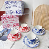 2Set European Ceramics Coffee Cups Milk Mug Plates Espresso Cup Household Afternoon Teacup Suit Holiday Giftate Gift Box