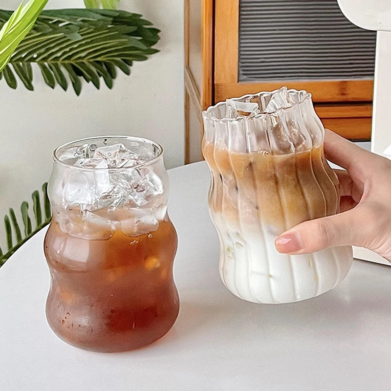 500ml Bubble Tea Glass Cups Coffee Measuring Cup Heat-resistant Tumbler Drinkware Transparent Milk Juice Pitcher Coffee Mug