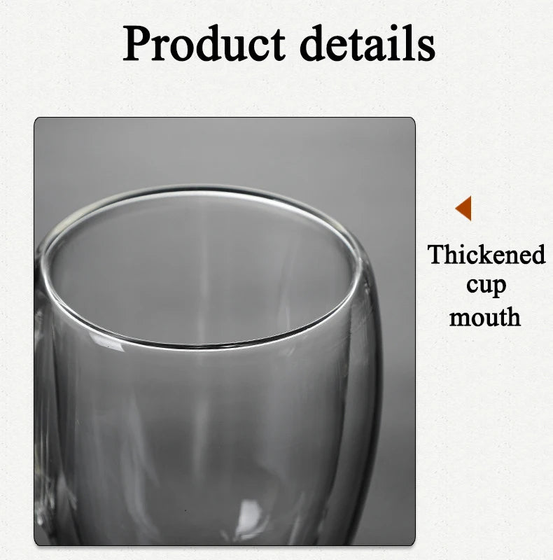 Double Wall High Borosilicate Glass Mug Heat Resistant Tea Milk Lemon Juice Coffee Water Cup Bar Drinkware Lover Gift Creativity