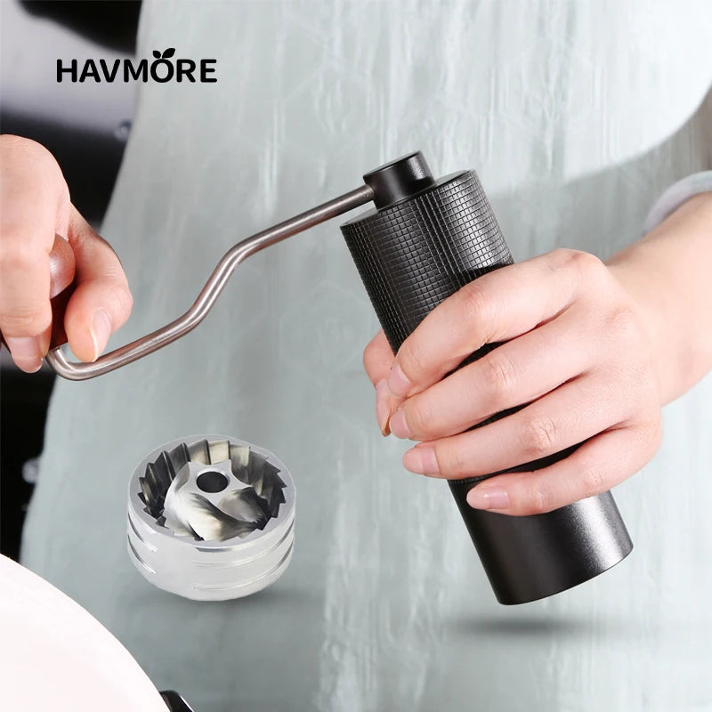 Professional Manual Coffee Grinder Upgrade All-metal Body  Anti-slip Design Portable Grinder Burr Inside