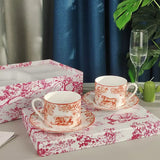 2Set European Ceramics Coffee Cups Milk Mug Plates Espresso Cup Household Afternoon Teacup Suit Holiday Giftate Gift Box
