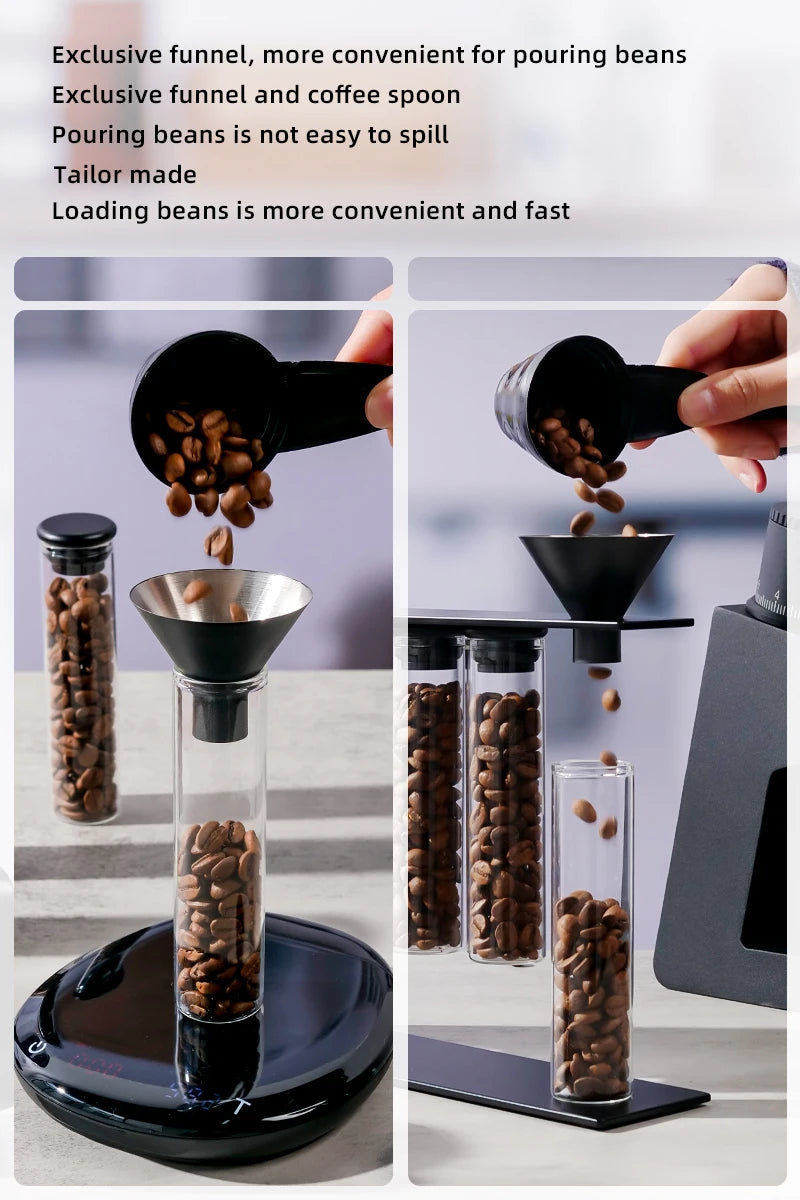 Convenient Magnetic Coffee Bean Storage Glass Tubes Storage Container Display Rack Espresso Accessories