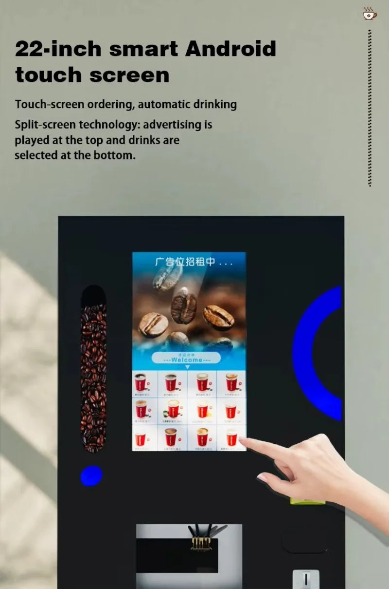 Automatic Fresh Ground Coffee Vending Machine with 24/7 OnDemand Premium Brew