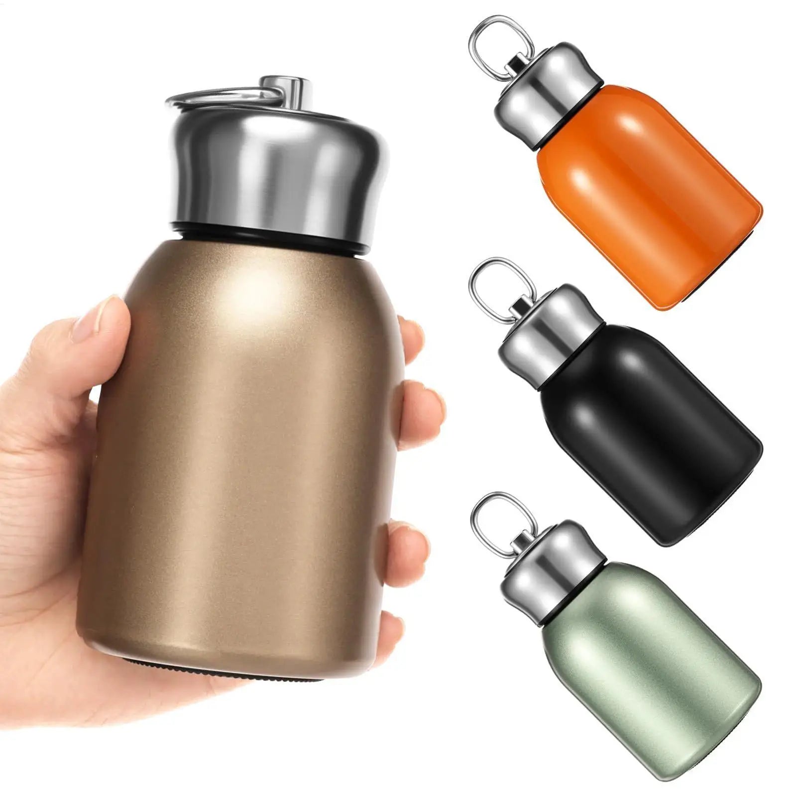Portable Stainless Steel Water Bottle 300ml Leak-Proof Mini Insulated Coffee Bottle for Hot/Cold Drinks, Travel, Camping, Hiking