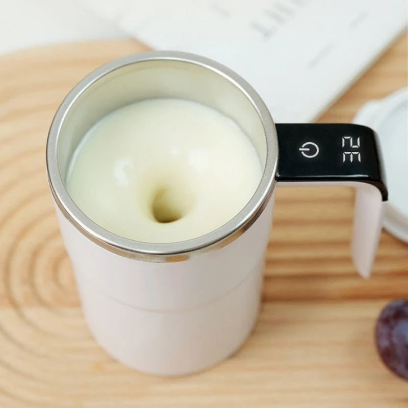 Electric Coffee Mug with LED Temperature Display - One-Touch Operation, Suitable for Mixing Coffee, Milk, Tea, Blended Drinks
