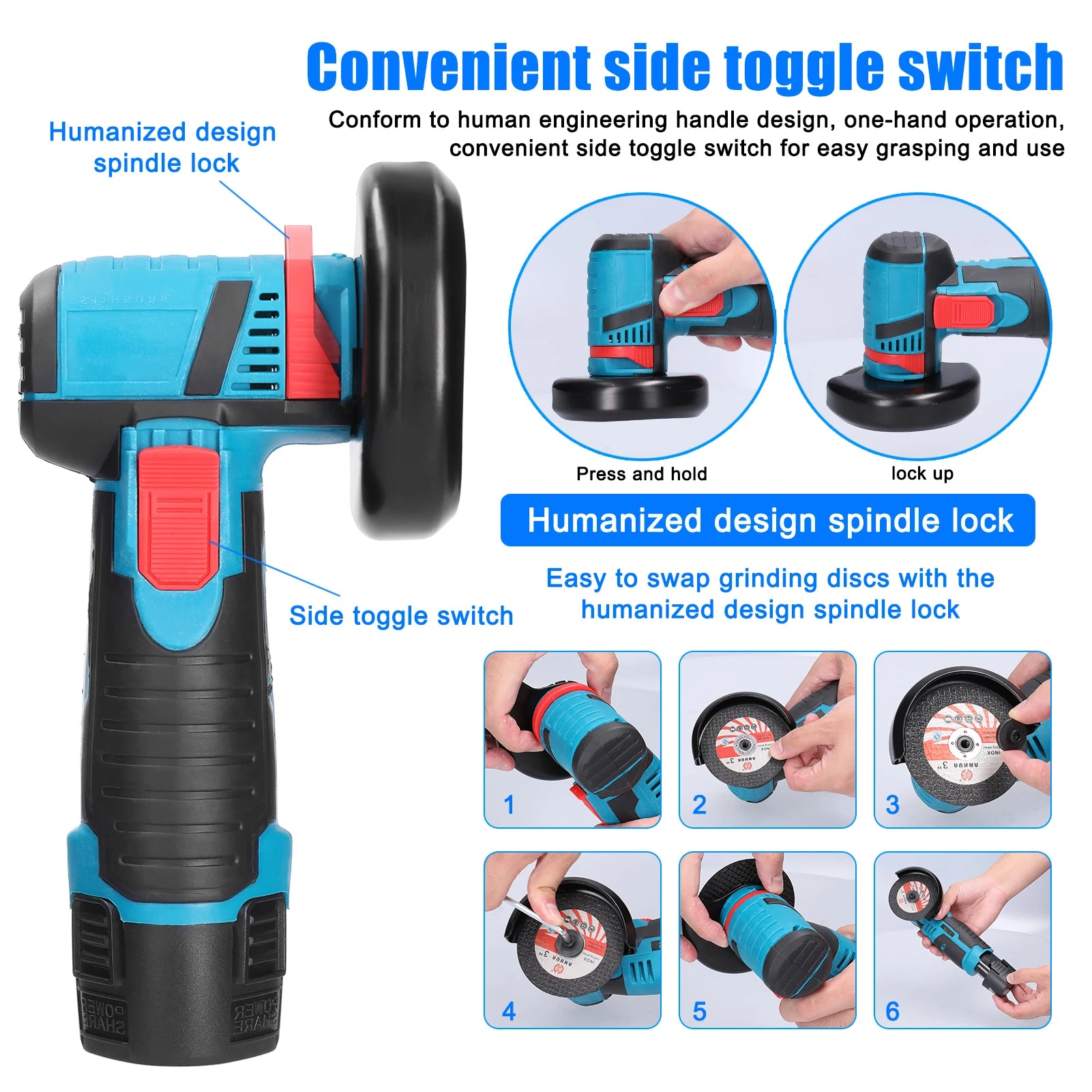 19500rpm Multifunctional Mini Grinder Electric Grinding Tool Handheld Cutter for Cutting Polishing Ceramic Tile Wood Stone Steel