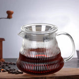 600ml Hand Brew Coffee Carafe Clouds Shape Clear Glass Kettle Sharing Pot with Lids Espresso Coffee Maker Accessories