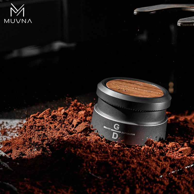 MUVNA Espresso Tamper V2, Slow Rebound Coffee Tamper with Stainless Steel Ripple Base for 51mm/53mm/58mm Portafilters