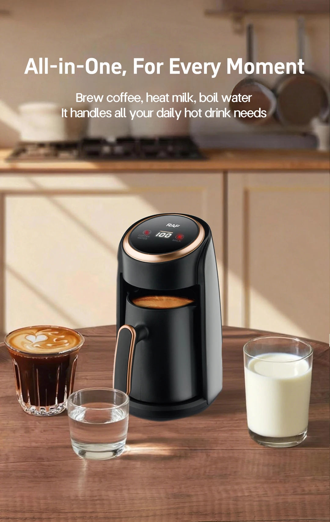 Automatic Turkish Coffee Machine, Cordless, Electric Pot, Portable, Travel, 600W, 220V