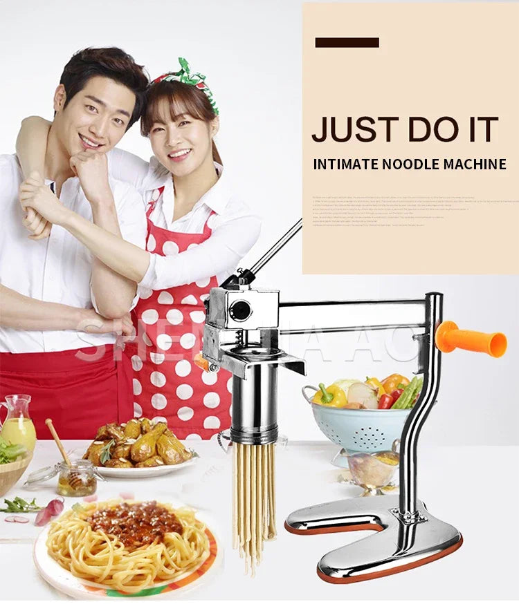 Household Manual Stainless Steel Noodle Pressing Machine Portable Two-axis Moodle Making Machine Manual Noodle Press