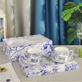 2Set European Ceramics Coffee Cups Milk Mug Plates Espresso Cup Household Afternoon Teacup Suit Holiday Giftate Gift Box