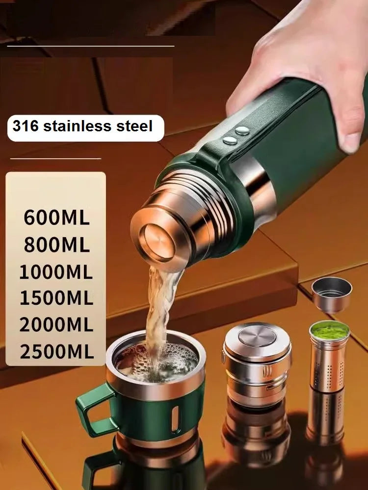 316 Stainless Steel Insulated Thermos Bottle 500mlL/1000ml Outdoor Travel Coffee Mugs Thermal Vaccum Water Bottle Thermal Mug