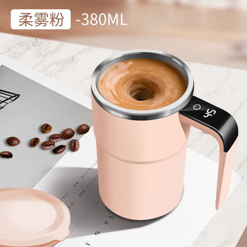 Electric Coffee Mug with LED Temperature Display - One-Touch Operation, Suitable for Mixing Coffee, Milk, Tea, Blended Drinks