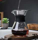 Glass Pour Over Coffee Maker Set with Sharing Carafe, Household Drip Coffee Brewer Kit for Home Brewing