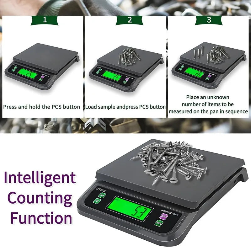 30kg Multi-functional Electronic Scale with 0.1g Precision, Kitchen Baking Coffee Scale, Timer Backlight, Postal Parcel Weighing