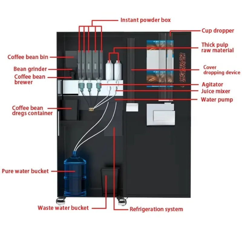 Automatic Fresh Ground Coffee Vending Machine with 24/7 OnDemand Premium Brew