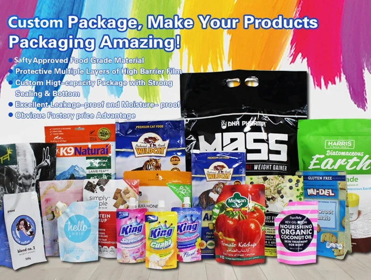 200PCS Aluminum Foil Zipper Packaging Bag DIY Custom Logo Tea Matcha Cocoa Powder Coffee Snack Sugar Spice Jewelry Gift Pouches