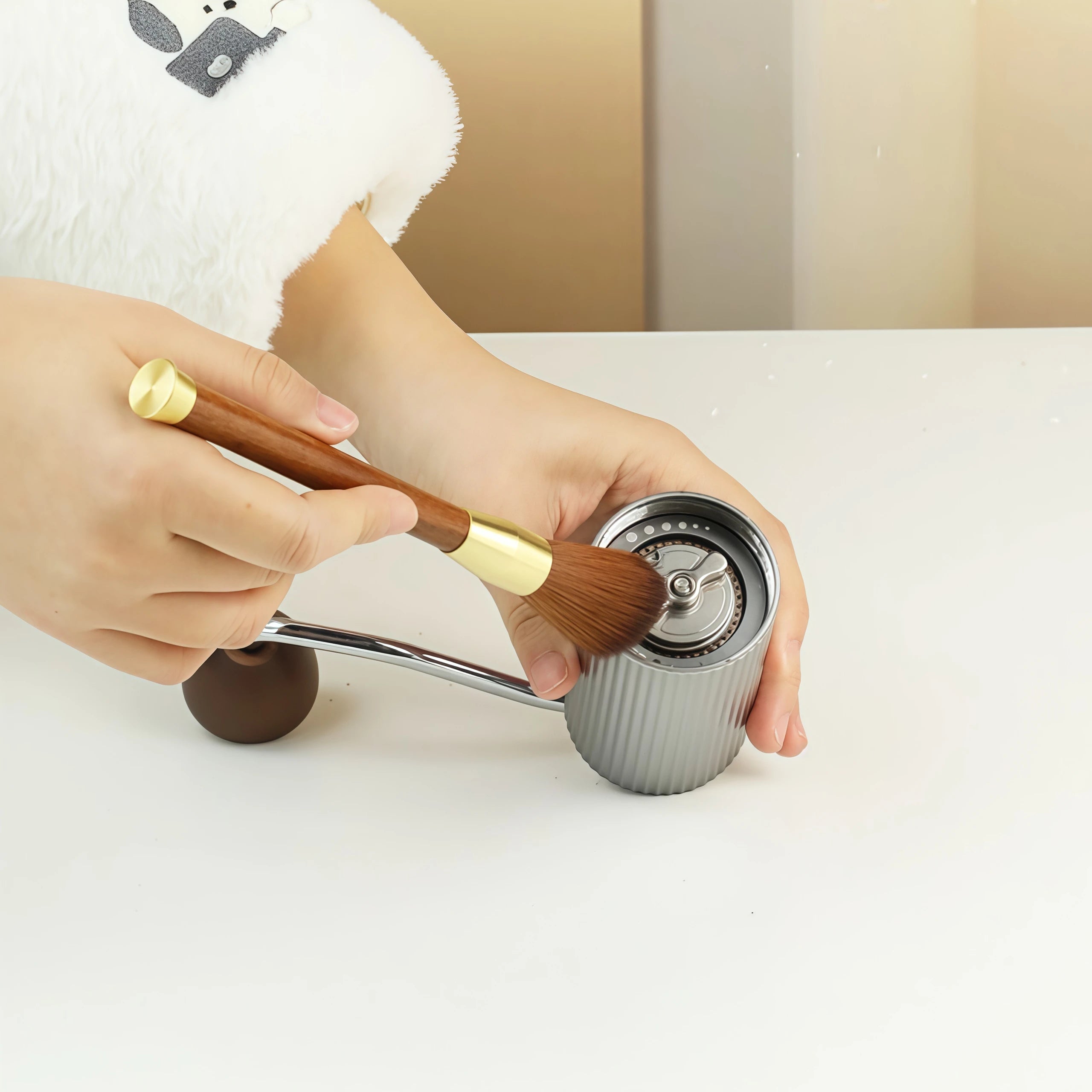 Coffee Grinder Cleaning Brush Wooden Handle Bean Powder Dusting Espresso Brush Barista Tool Coffee Machine cleaning Brush