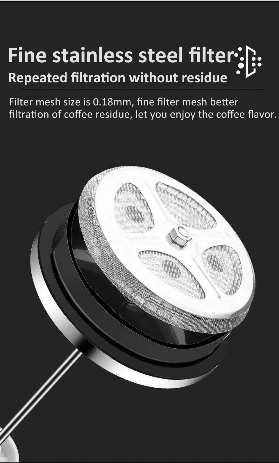 French Press Coffee Maker 28 Oz,Thickened Glass Stainless Steel Brewer,Cold Brew Cafetera Tea Pot for Kitchen Travel Camping
