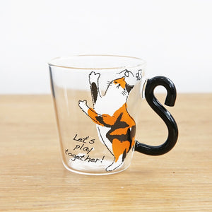 Cute Cat Glass Coffee Cup