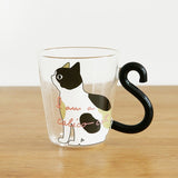 Cute Cat Glass Coffee Cup