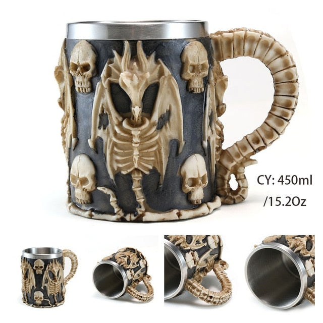 Retro Dragon Resin Stainless Steel Mug