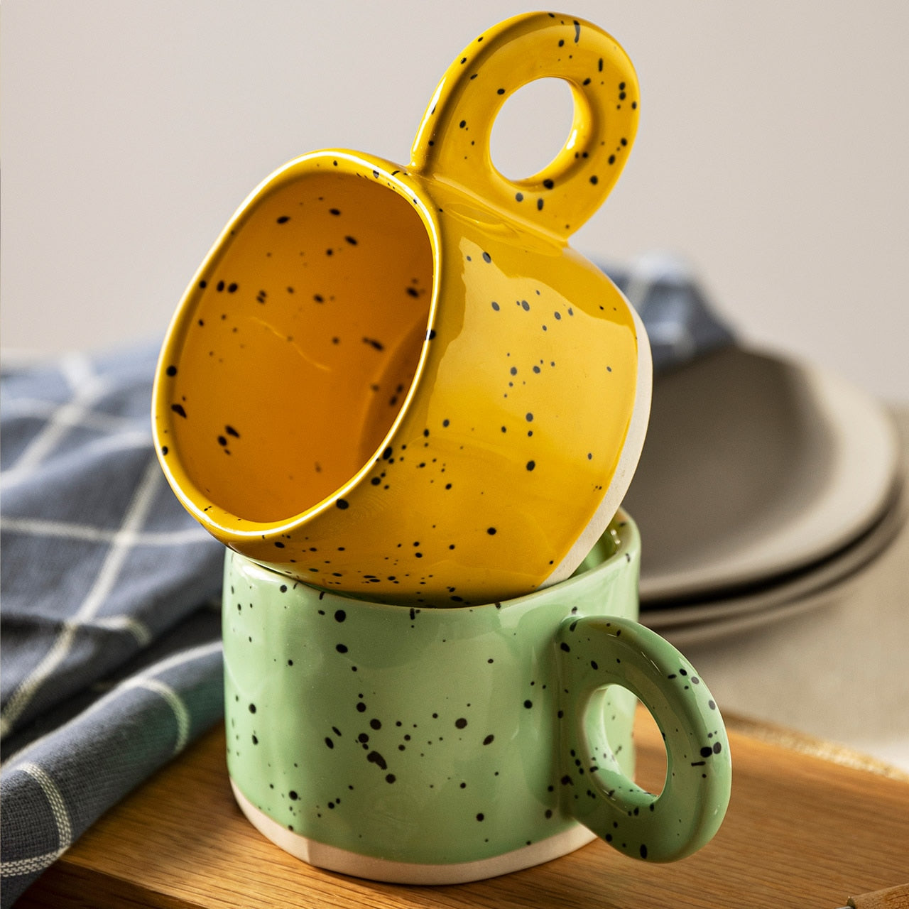 Creative Ring Handle Ceramic Mug