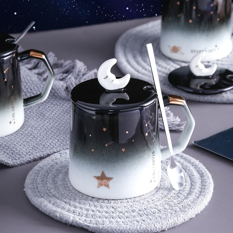 Creative Coffee Cup with Lid Spoon