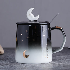 Creative Coffee Cup with Lid Spoon