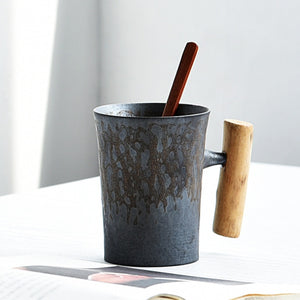 Japanese-style Wood Handle Coffee Mug