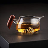 Wood Handle Heat Resistant Glass Cup