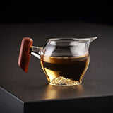 Wood Handle Heat Resistant Glass Cup